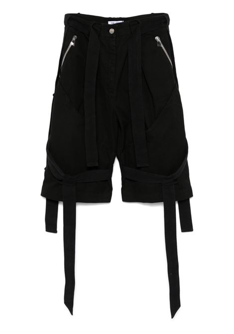 Black strap-detail bermuda shorts Tha Attico - women THE ATTICO | 250WCQ00010DDD088AA100